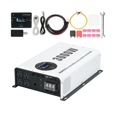 Power Inverter 3000 Watt Pure Sine Wave Inverter DC 12V to AC 120V ...