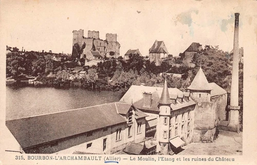 BOURDON l'ARCHAMBAULT le Moulin l’étang et les ruines du château