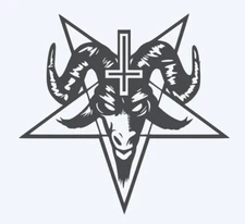 BAPHOMET GOAT vinyl sticker occult sigil pentagram demon evil satan RARE SLASHER