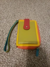 ili New York Wristlet Multicolor 100% Genuine Leather 