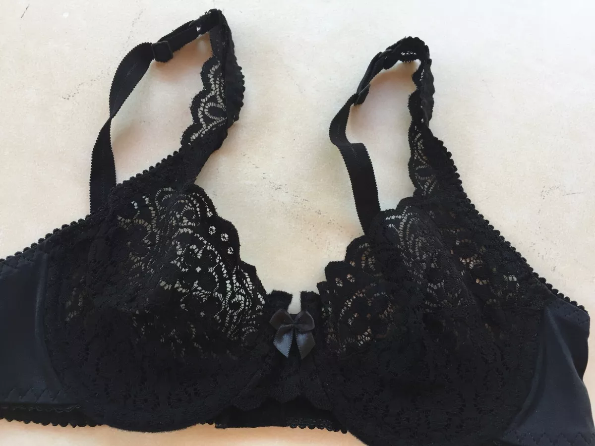 Lalu Bra size it 3b us 34b eu 75b black Unpadded underwired lace Itay