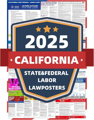 2025 California State and Federal Labor Laws Poster English Version OSHA Posting
