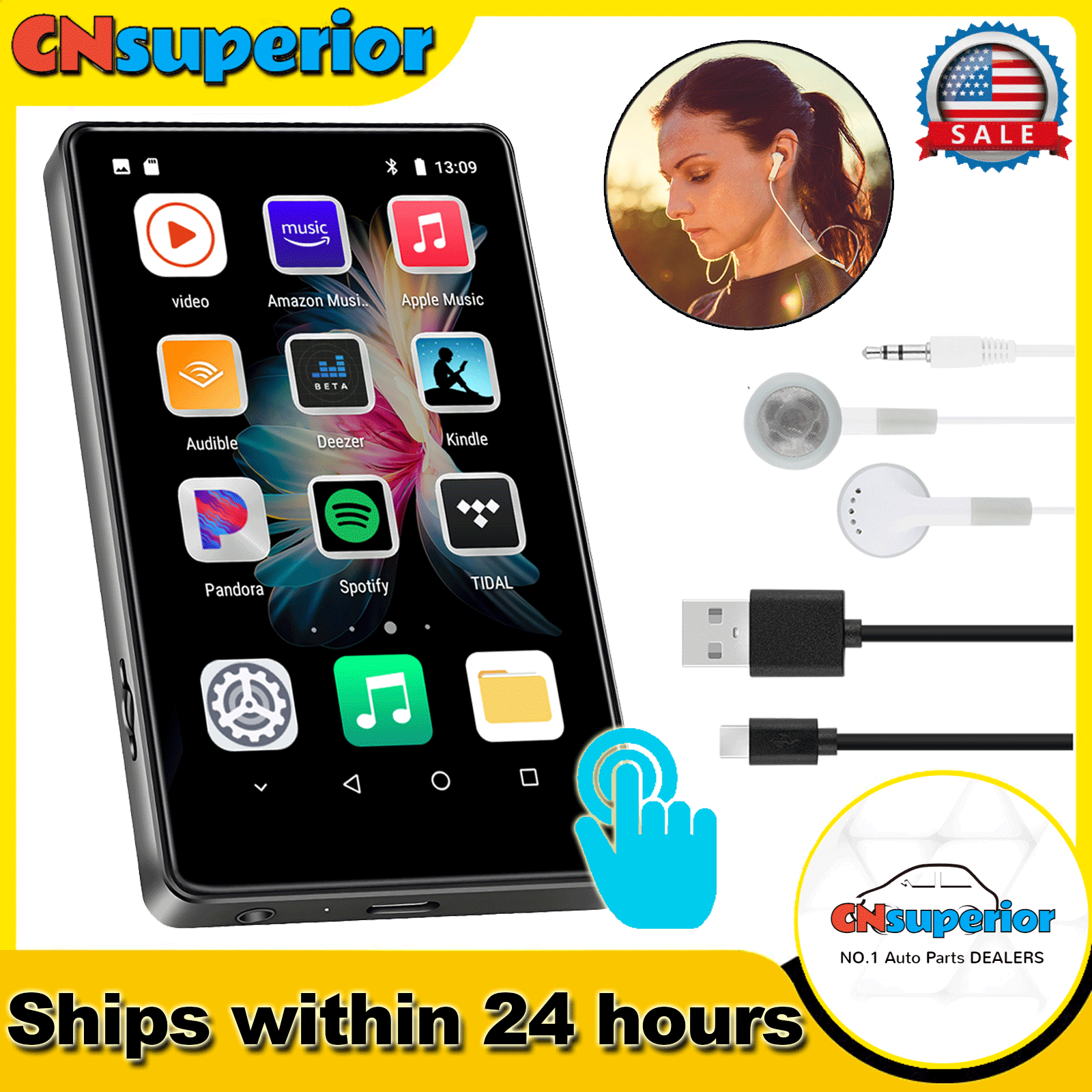4'' WiFi Bluetooth MP4 Player Full Touch Screen Touch Android HiFi Music Players