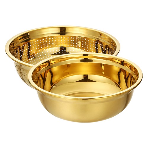 1 Set Stainless Steel Draining Basket Washing Container Fruit Basket Vegetable