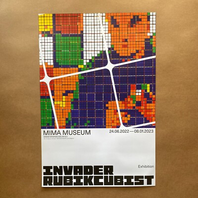 Invader Rubikcubist Street Pop Art Print Poster Lithograph Mima Museum Rare