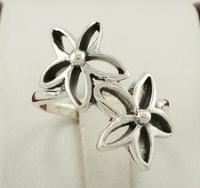 UNIQUE .925 STERLING SILVER DOUBLE SUNFLOWER RING size 8 style r1961