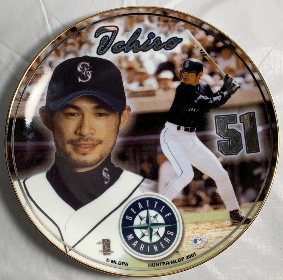 2001 Ichiro Suzuki Decorative Plate Commemorative MLB Seattle Mariners Baseball - Image 2 of 4