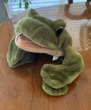Folkmanis Folktails FROG Hand Puppet BULLFROG TOAD Green Plush