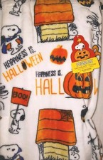 PEANUTS By BERKSHIRE Snoopy Plush Soft Fleece Throw "Happiness Is Halloween"