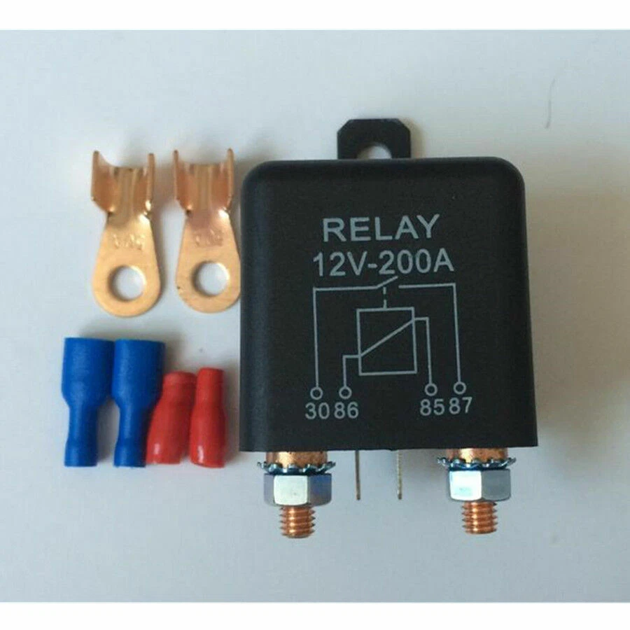 Relé de arranque de alta resistencia 12V 200A interruptor de encendido/apagado de coche aislador de batería 2 pines Foto 4 de 4