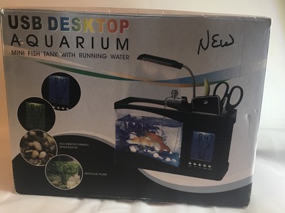 usb desktop aquarium mini fish tank with running water