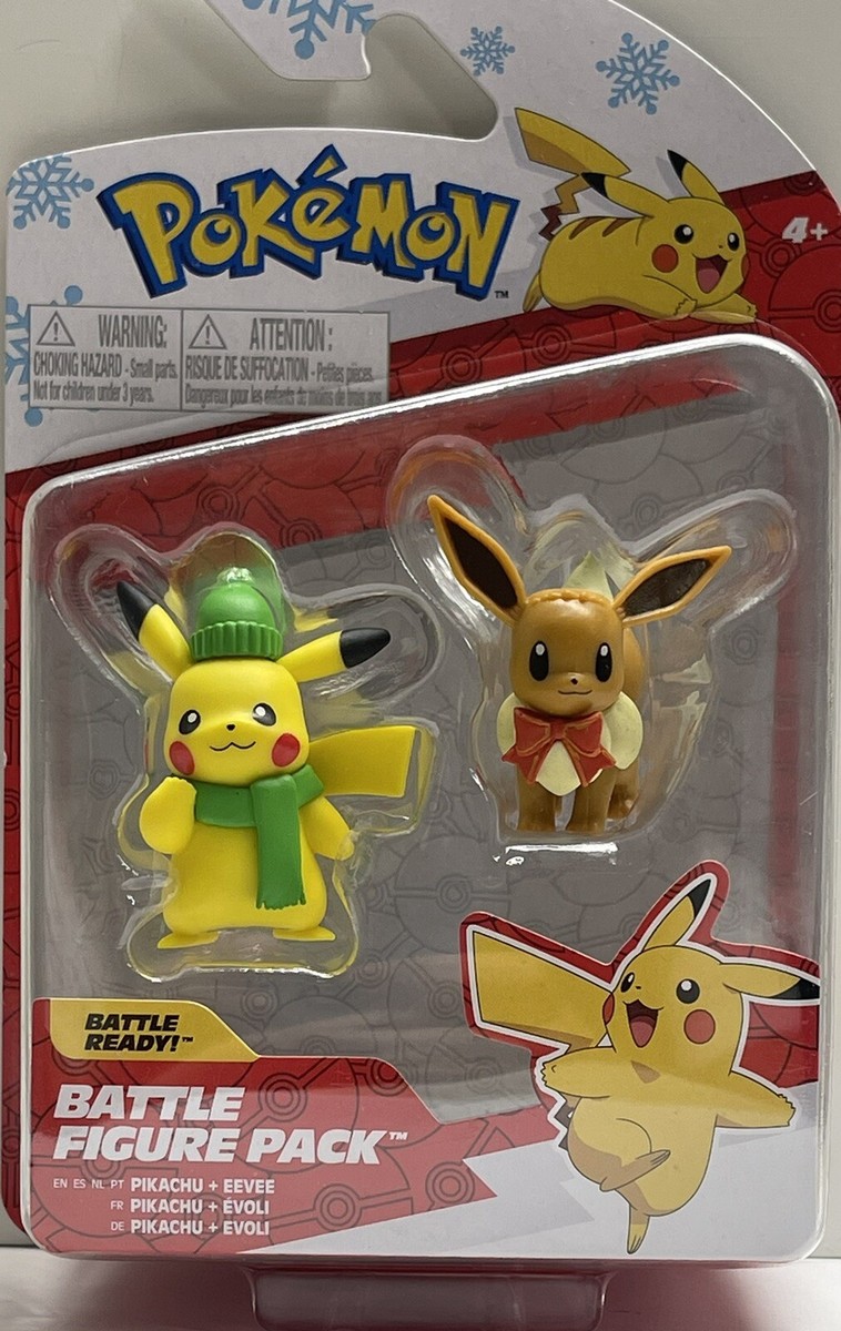 Pokemon HOLIDAY CHRISTMAS Eevee & Pikachu Battle Figure Pack 2022