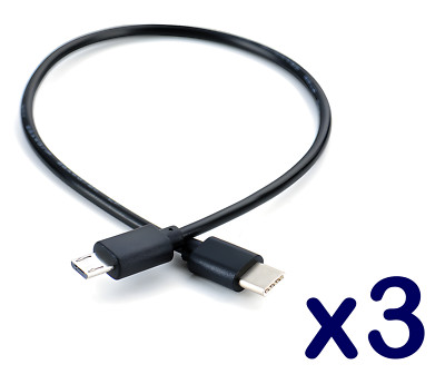 3 Stück USB Typ C auf Micro USB 2.0 Klinke Stecker Ladekabel Kabel Adapter UK