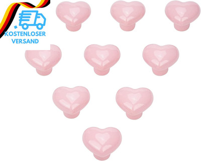 Möbelknöpfe Keramik Herz Rosa 10 Stück Knöpfe Alstürknopf Schrankknöpfe Türknauf