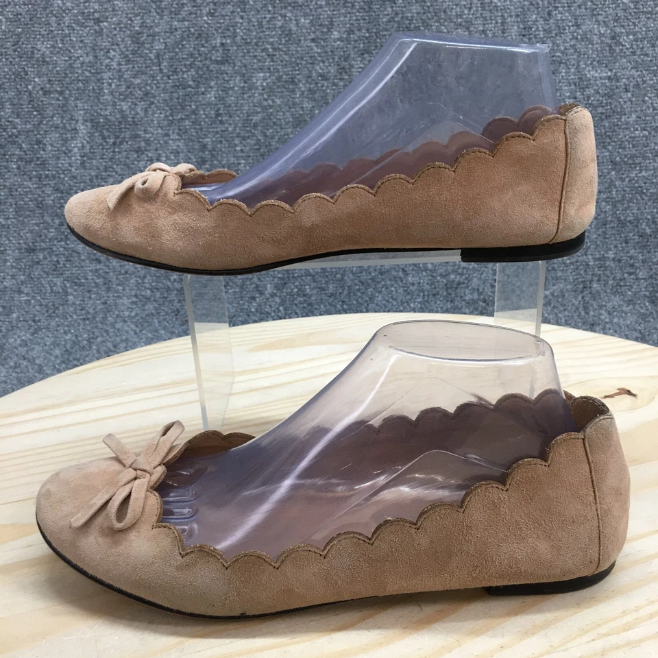 Banana Republic Zapatos Mujer 9 Ballet Pisos Marrón Sin Cordones Festoneado Punta Redonda Foto 2 de 4