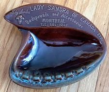 Vintage Beauce Lady Sandra Of Canada Bedspreads And Accessories Brown Ashtray