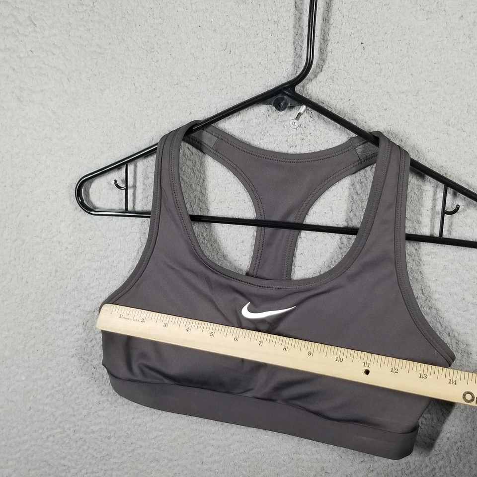 Sujetador deportivo Nike pequeño gris con logotipo de espalda deportiva para mujer gimnasio correr yoga top Foto 4 de 4