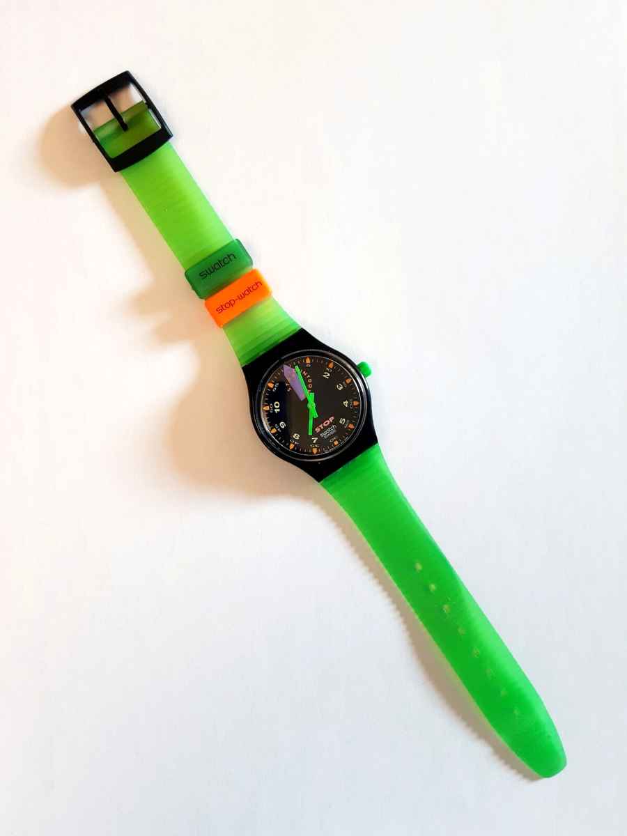 Swatch スウォッチ 初代ストップウォッチ JESS'RUSH SSB100 RARE MINT* 1992 Swatch Stop-Watch JESS' RUSH SSB100