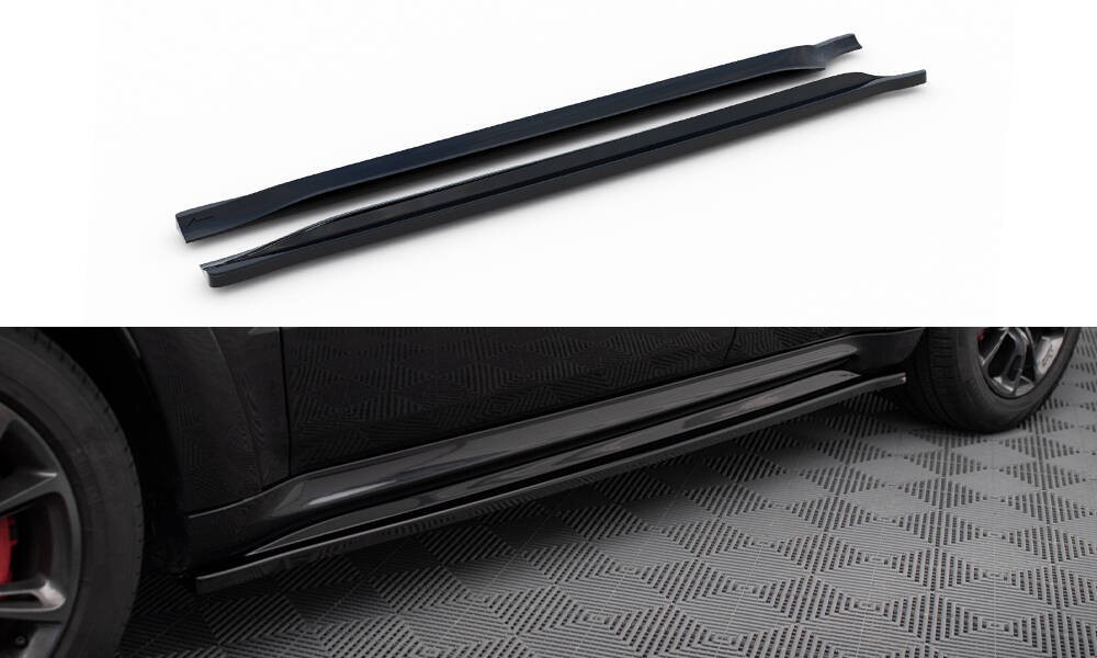 Rajouts des bas de caisse Maxton finition carbone pour esthétique premium Jeep Grand Cherokee SRT