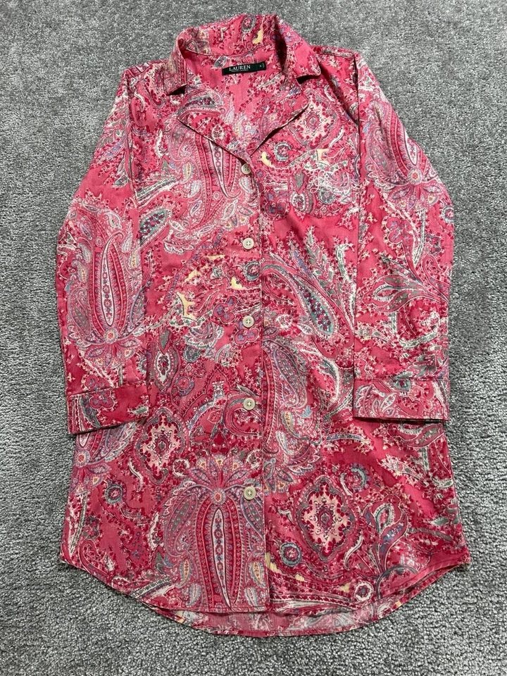 Camisa para dormir Lauren Ralph Lauren cachemir jersey para mujer pequeña mezcla de algodón múltiple Foto 2 de 4