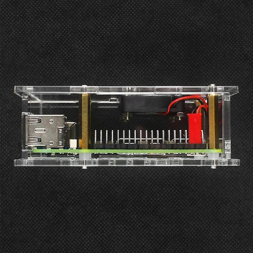Acrylic Case With Heat Sink Cooling Fan For Raspberry Pi 5 Clear Shell Box - Photo 8/12