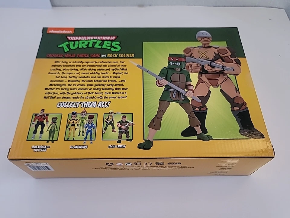 Figura NECA TMNT Tortuga Ninja Tortuga Torcida Pandilla y Soldado de Roca Paquete de 2 - NUEVO Foto 2 de 4