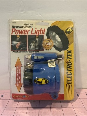 Electro-Tek Magnetic Mount Power Light 12 Volt Retractable Cord 10716S