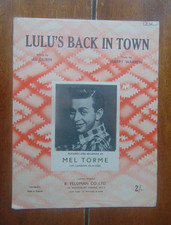 Lulu's Back In Town Mel Torme Al Dubin Harry Warren Vintage Sheet Music