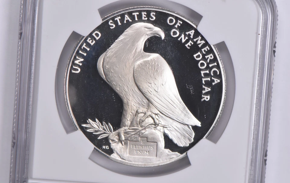 Proof 9.9 1984-S Olympics Commemorative Dollar NGC X NGCX *5926 - Image 4 of 4