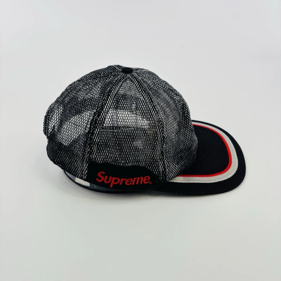 Sombrero Supreme de malla metálica de 6 paneles plateado Foto 3 de 4