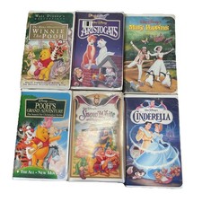 Lot of 6 Walt Disney Classic VHS Movies Pre-owned