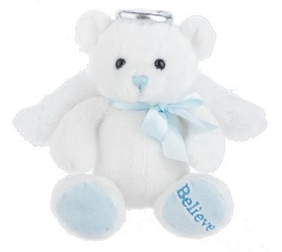Ganz Message Angel Bear BELIEVE White Blue Soft Plush 7  Toy NEW Cute Giftable