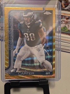 2025 Topps Chrome Jalen Carter Gold Wave /50 Refractor Eagles #250