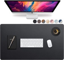 Leather Desk Mat Large 36" x 20" Desk Protector Mat PU Leather Desk Pad Large...
