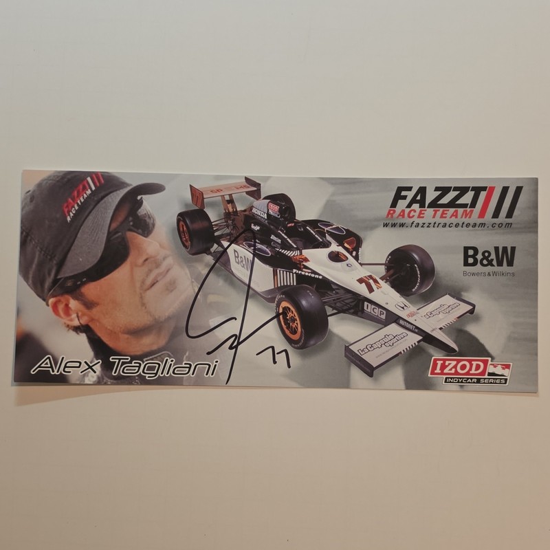 Alex Tagliani Signed Original Hero Card FAZZT Race Team IZOD IndyCar Series