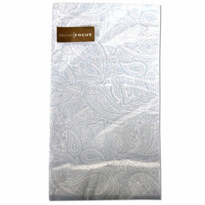 FOCUS Guest Towels, 20-Pack (Paisley, Light Blue/White)