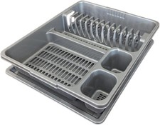 Image of Kitchen Dish Rack Set of 1 - BPA-Free Plastic -13 Plate - Tray - 5 Colors Option