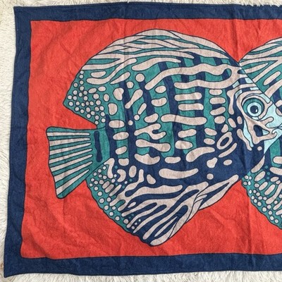 HERMES Beach Towel Tapis Nomade POISSON Fish Motif Cotton | eBay