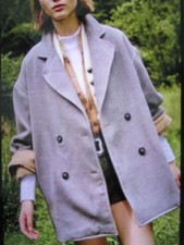 FREE PEOPLE Hannah Slouchy Double Breasted Gray Blazer Medium A001893