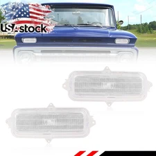2PCS Clear Front Parking Turn Signal Lenses For 1960-1966 Chevrolet Pickup Truck