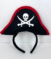 Party Event Costume Accessory- Small Pirate Hat Headband- Eye Patch- one size
