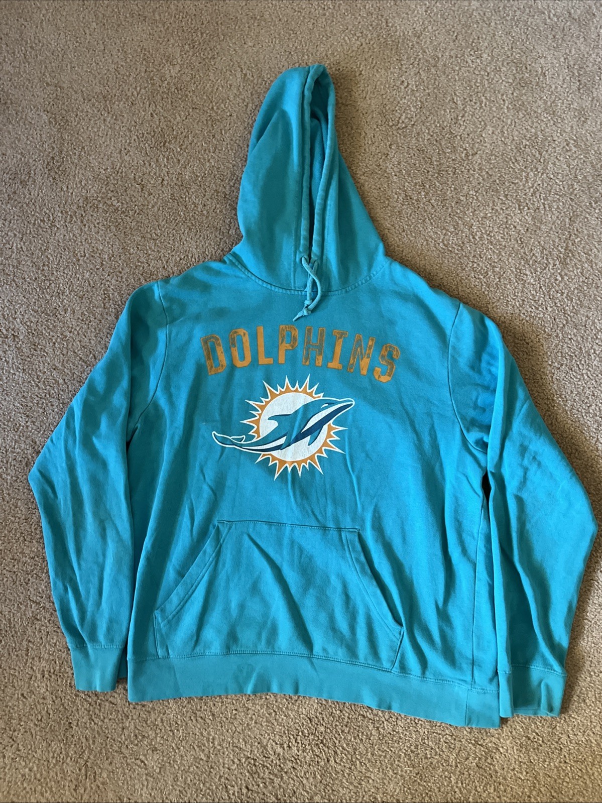 Majestic Miami Dolphins Hoodie Men’s Size Large(minor Flaws See Pics)