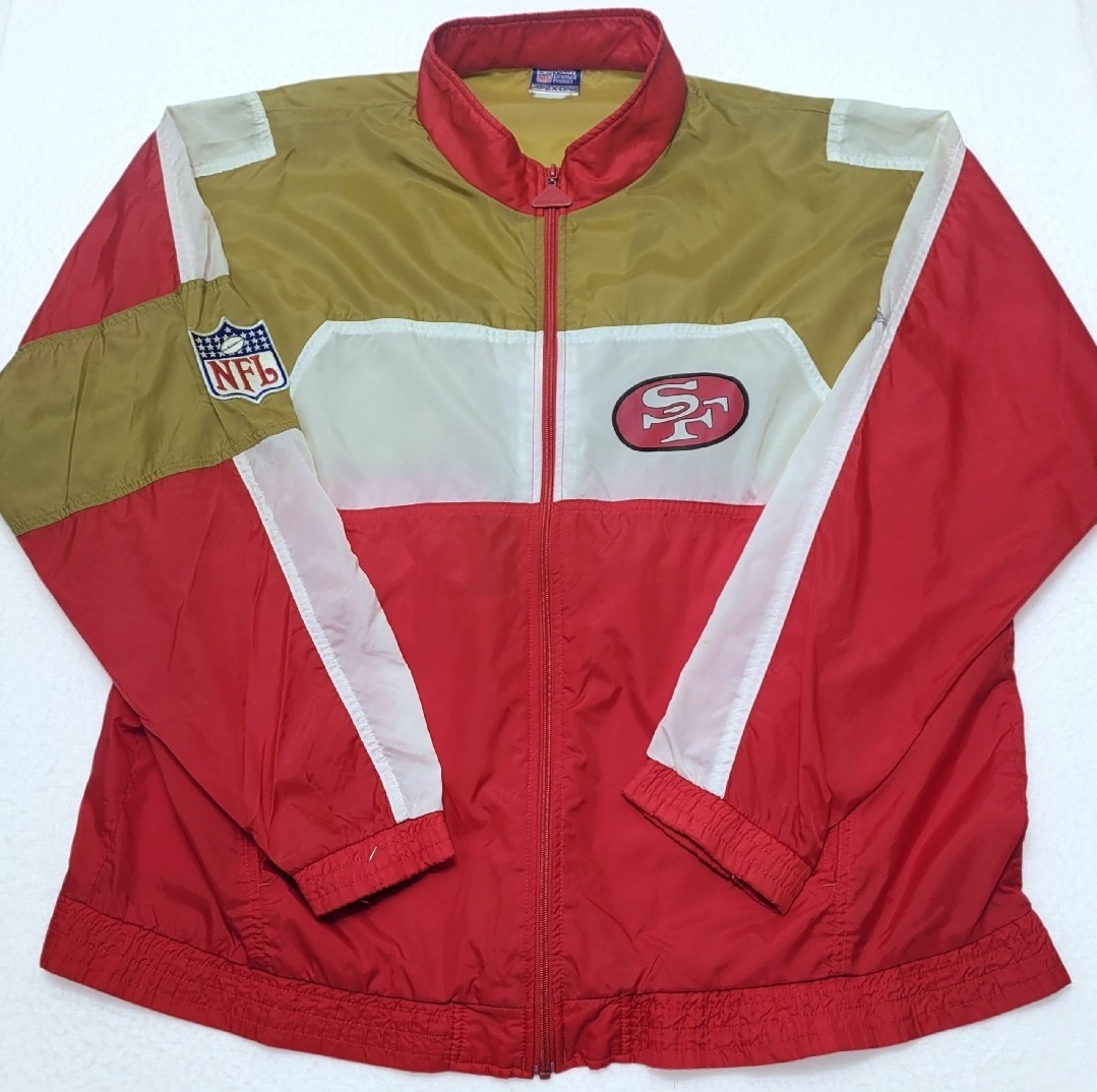 VINTAGE 1990s Apex One San Francisco 49ers full zip windbreaker