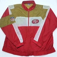 VINTAGE 1990s Apex One San Francisco 49ers full zip windbreaker jacket Men's XL