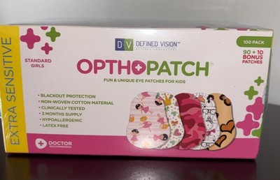  Extra Sensitive Adhesive Eye Patch Girls 100 Pack Small OPTHOPATCH  