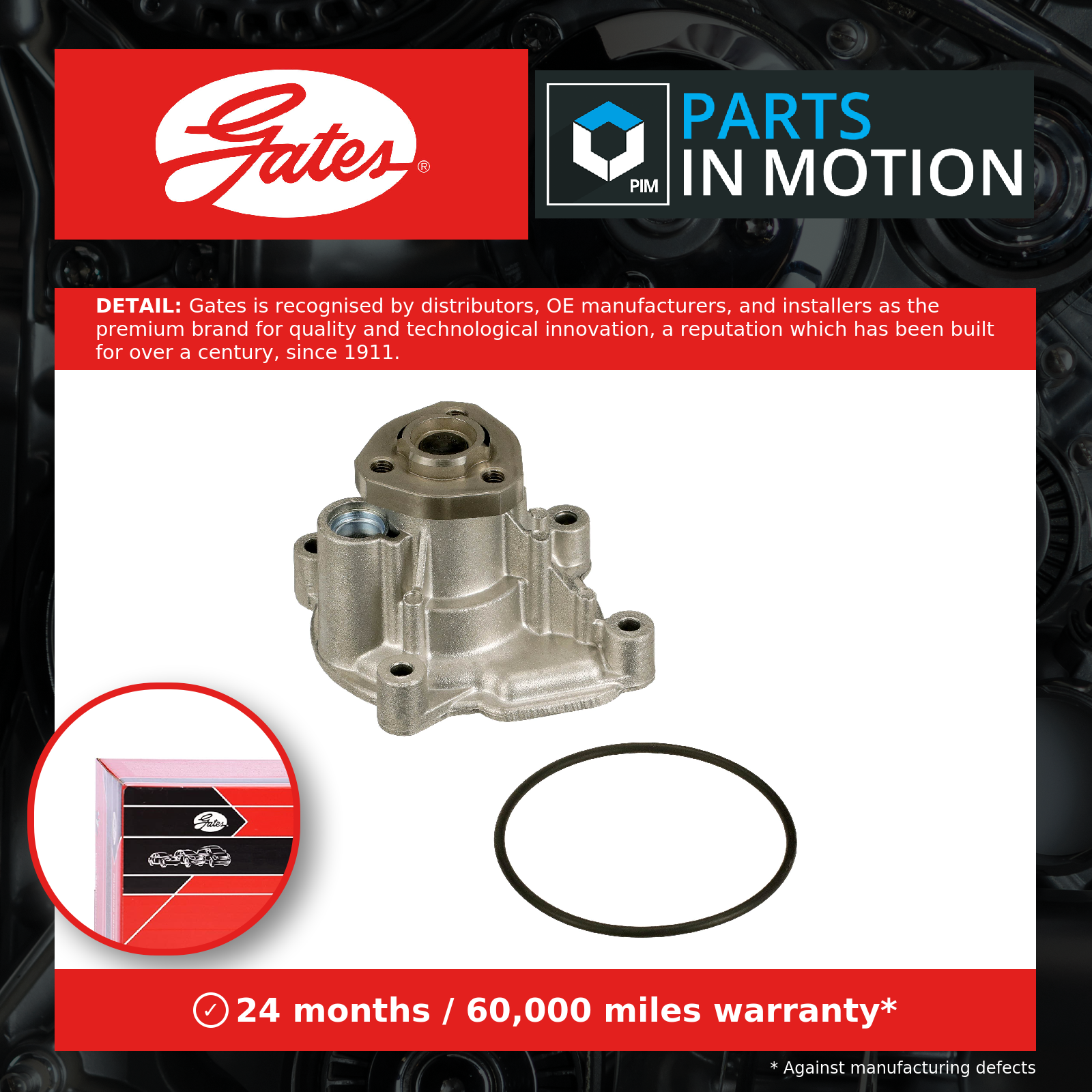 Water Pump fits AUDI A3 8P1, 8PA 1.6 03 to 07 Coolant Gates 03C121005D Quality - Image 8