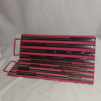 2 BLUE POINT SOCKET ORGANIZER TRAYS PINK COLOR 1/4'' - 3/8'' - 1/2'' METAL 17'' X 6''