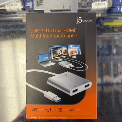 J5 CREATE USB 3.0  to Dual HDMI Multi-Monitor Adapter JUA365 **NEW**