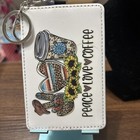 Peace Love Coffee Keychain Card Holder — photo 1