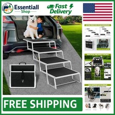 Extra Wide Foldable Dog Stair for Large Pets - Supports 200 lbs, Ideal for SUV